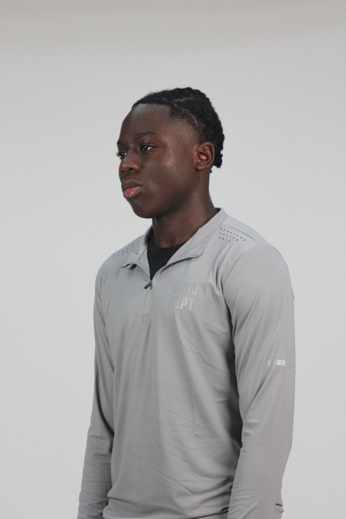 Men's Grey 1/4-Zip Running Top
