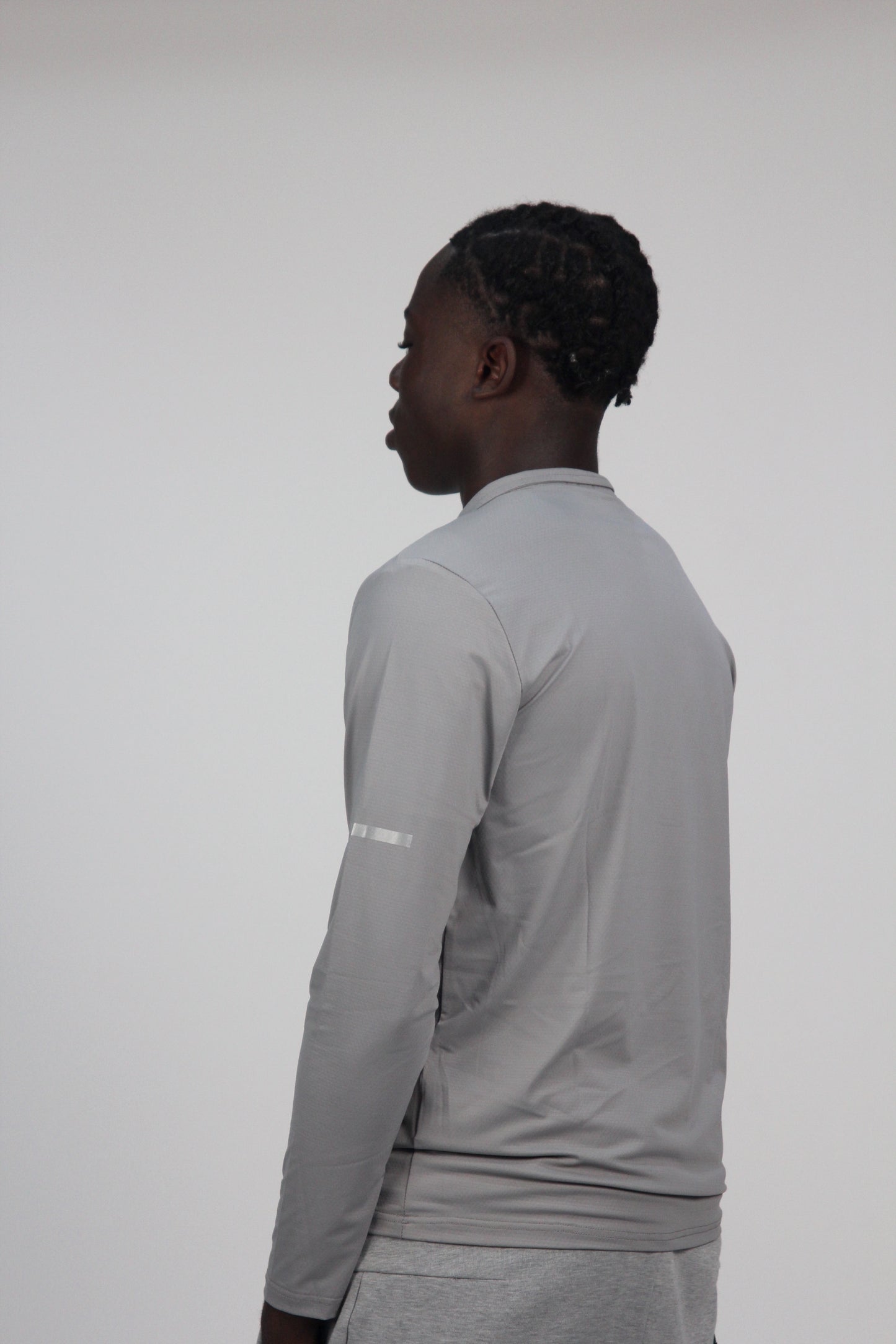 Men's Grey 1/4-Zip Running Top