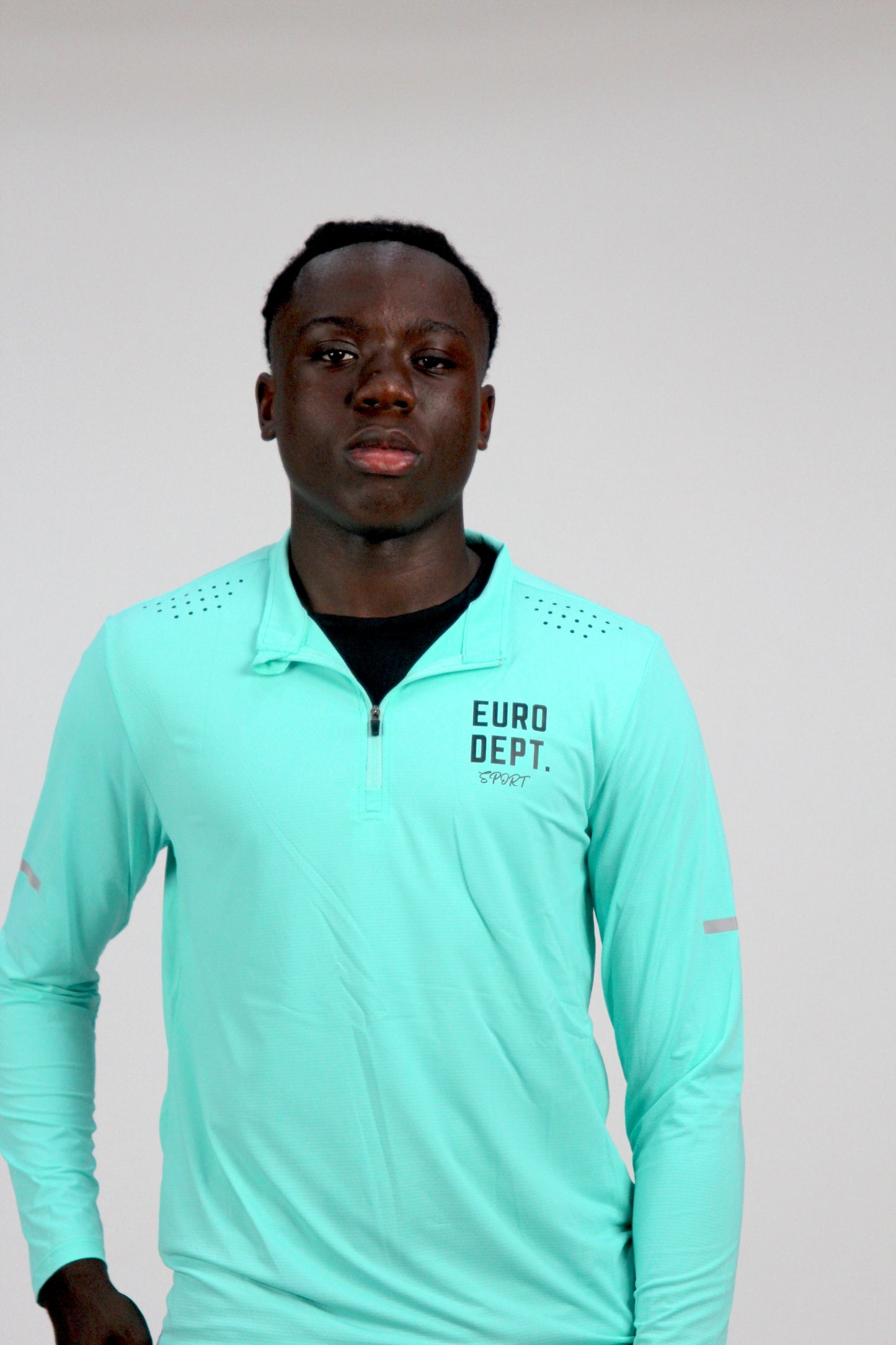 Men's Turquoise 1/4-Zip Running Top