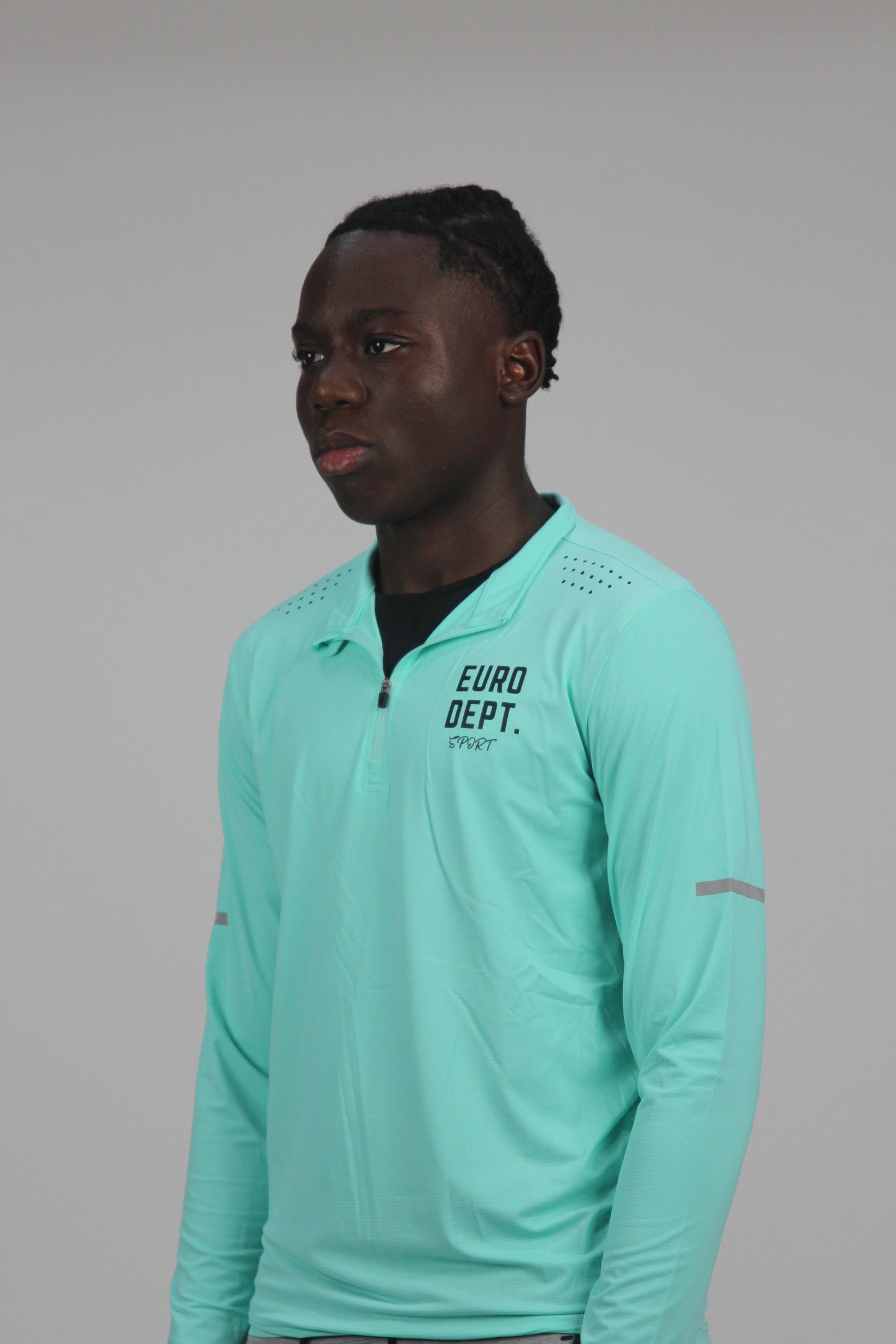 Men's Turquoise 1/4-Zip Running Top
