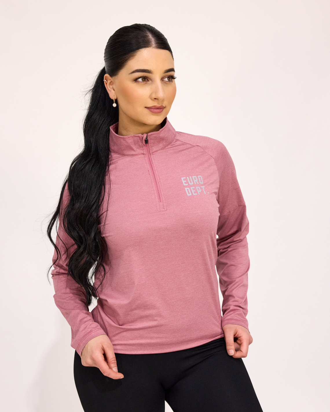 Women's Mauve 1/4-Zip Running Top