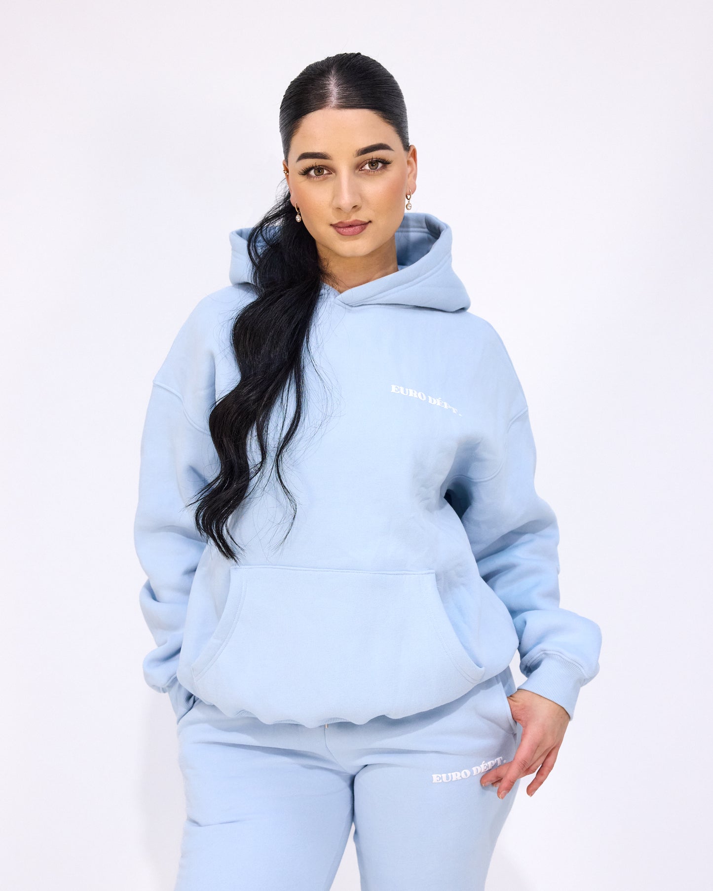 Sky Blue Hoodie Baby Blue Sweatsuit Womens PRETTYLITTLETHING Baby